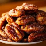 A bowl of Southern Church Lady Pecans, a sweet and crunchy treat.