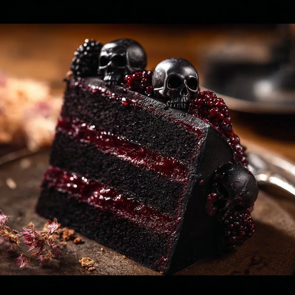 Spooky Black Velvet Halloween Cake