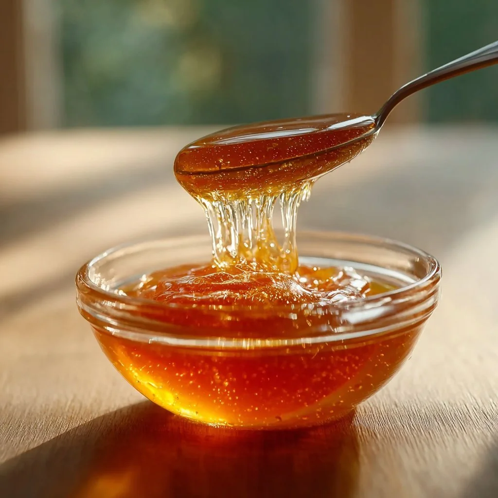 A cup of warm lemon ginger tea with Manuka honey and fresh ingredients