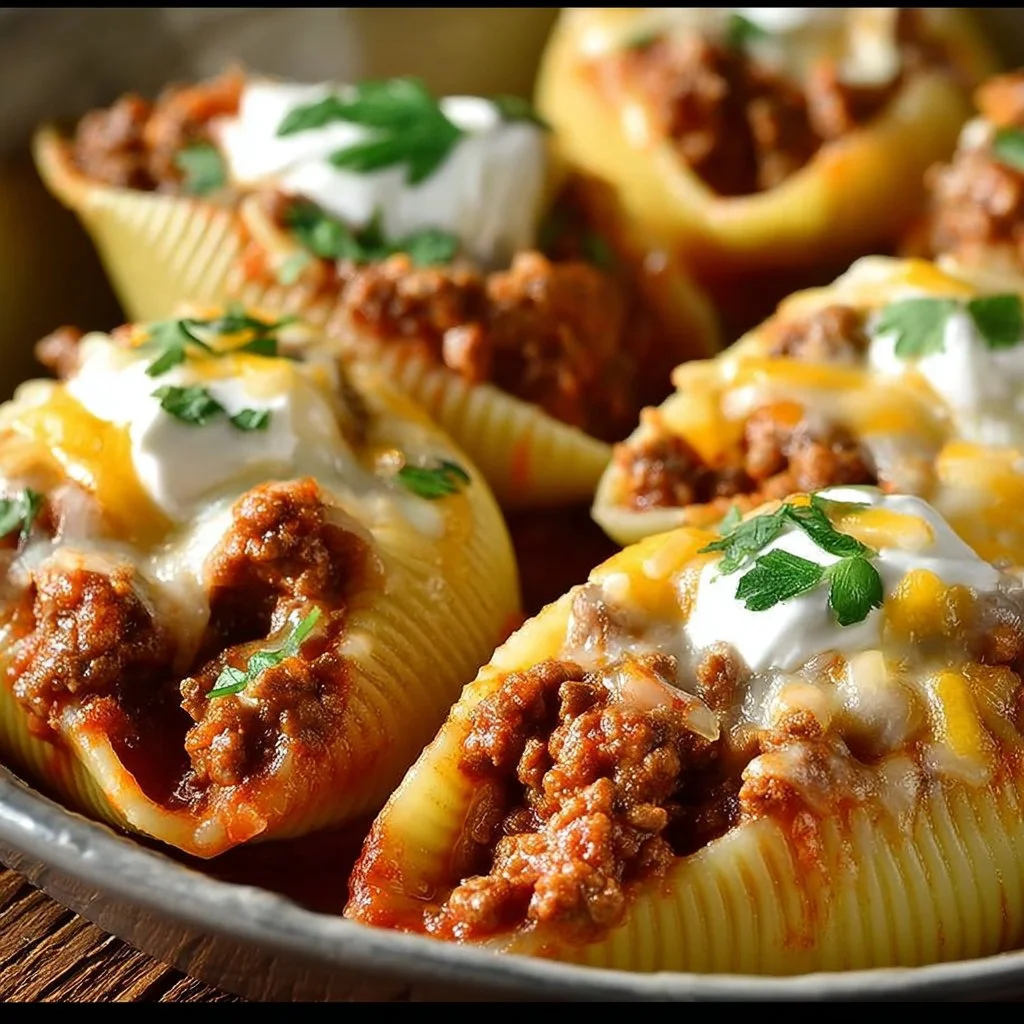 Beef Taco Stuffed Shells