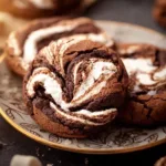 Delicious homemade Chocolate Marshmallow Cookies with gooey centers.