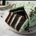 Delicious Mint Chocolate Cake with mint frosting and chocolate layers