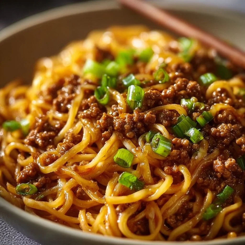 Mongolian Ground Beef Noodles