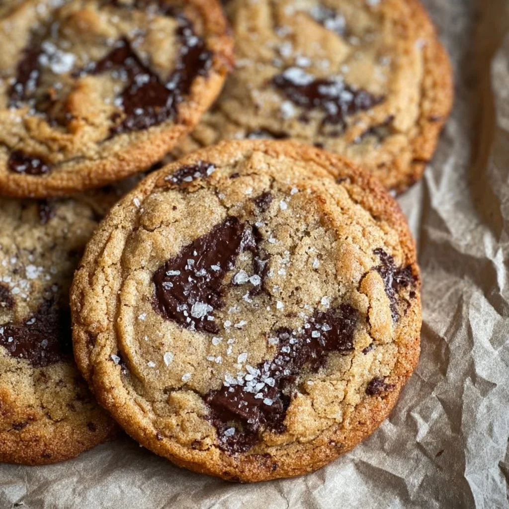 Freshly baked thin and gooey cookies from NYC, featuring a soft texture and rich flavor.