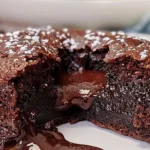 Delicious Air Fryer Lava Cake with melted chocolate center