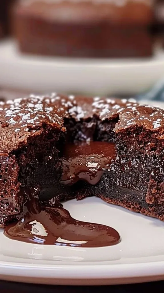 Delicious Air Fryer Lava Cake with melted chocolate center