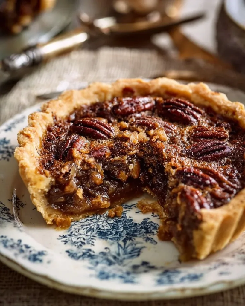 Buttery pecan pie cookie cups topped with pecans and caramel for a delicious dessert