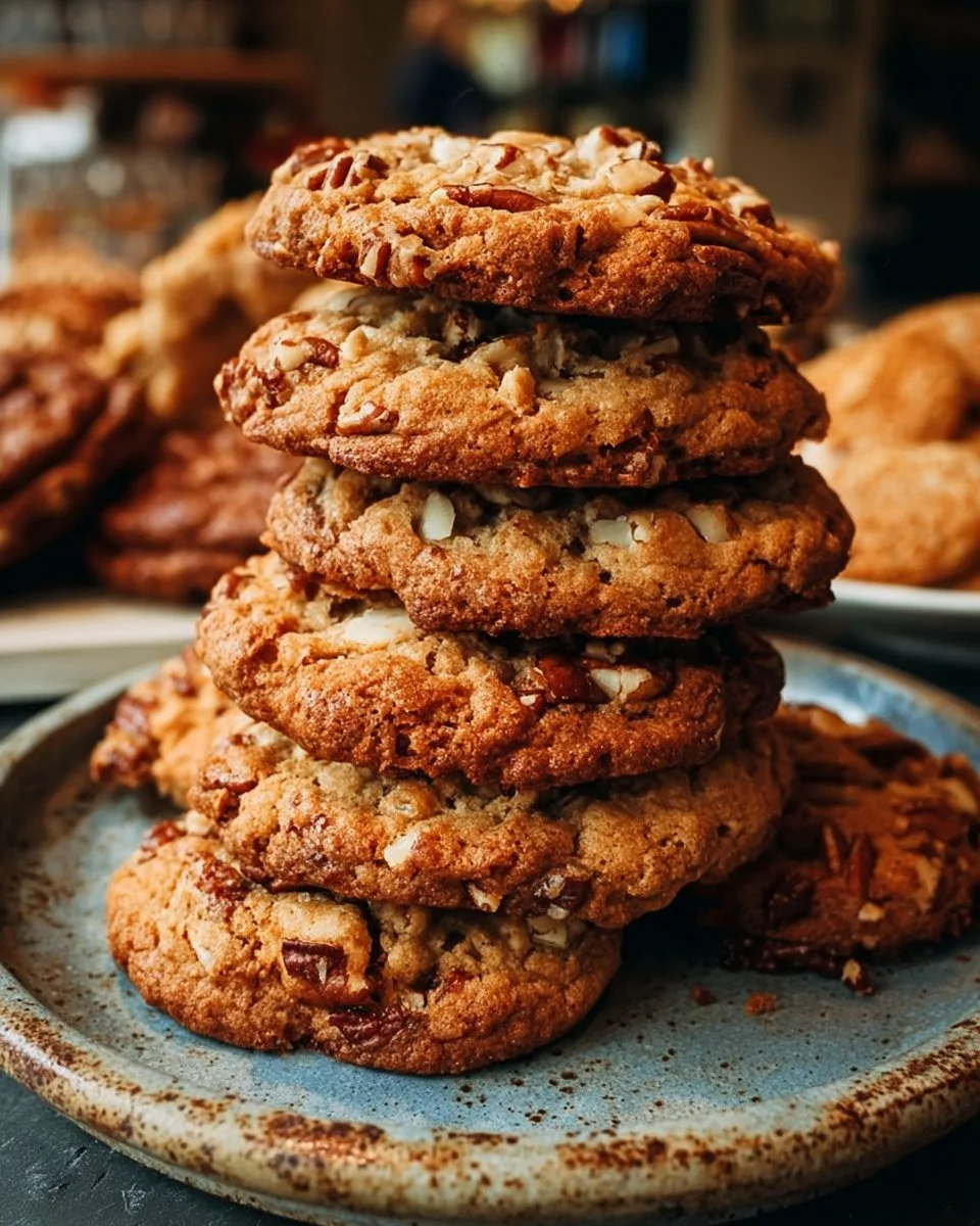 Delicious Church Lady Butter Pecan Cookies on a plate