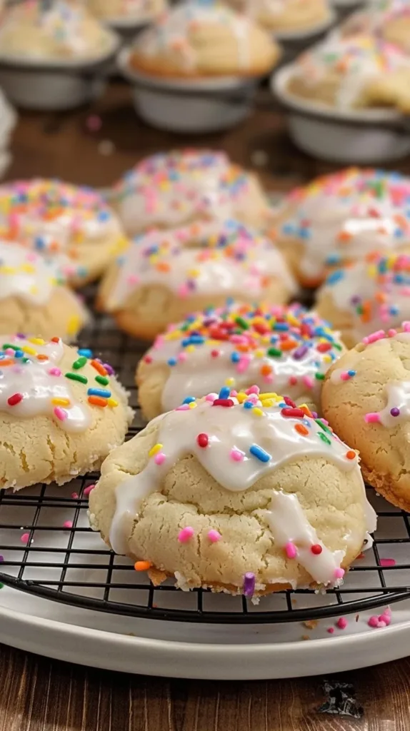 A plate of assorted Italian cookies, showcasing their vibrant colors and textures.