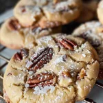 Freshly baked pecan cookies on a plate