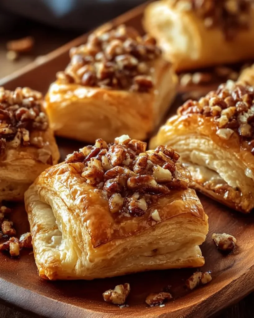 Pecan Cream Cheese Danish pastry with rich filling and flaky crust