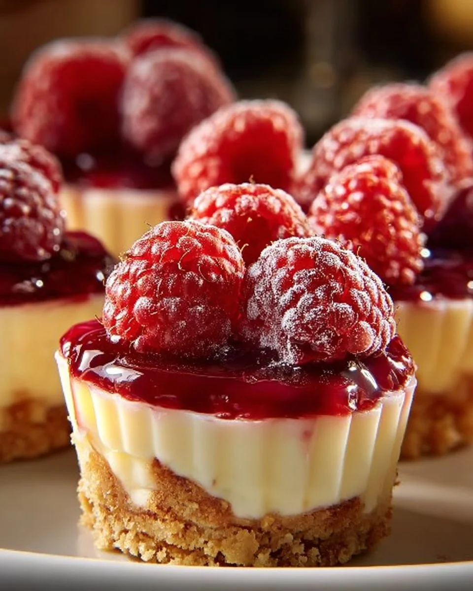 Delicious Raspberry Lemon Cheesecake Cups served in dessert glasses