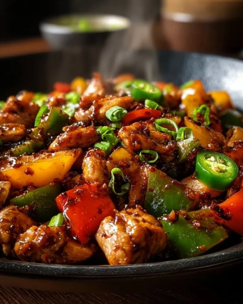 Spicy Jalapeño Chicken Stir-Fry served in a vibrant bowl