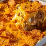 Delicious Taco Hash Brown Casserole served in a baking dish