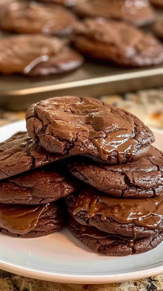Delicious Texas Sheet Cake Cookies on a plate showcasing their rich chocolate frosting.