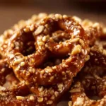 Addictive butter toffee pretzels coated in sweet toffee and crunchy goodness