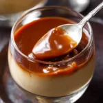 Delicious homemade caramel pudding served in a glass bowl