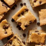 Delicious chocolate chip cookie bars fresh out of the oven