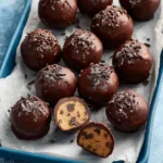 Delicious chocolate chip cookie truffles arranged on a plate