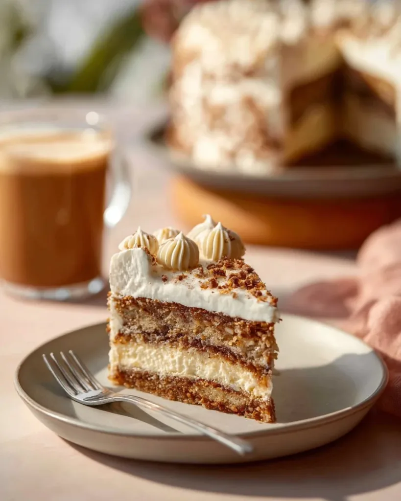 Delicious cinnamon swirl cheesecake topped with a buttery crumb crust