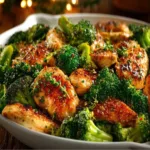 Garlic Butter Chicken with Broccoli served on a plate