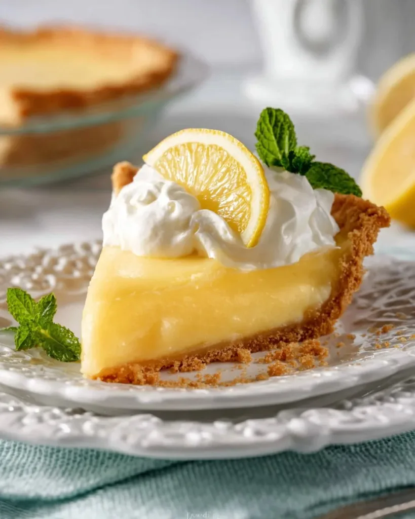 Delicious homemade Lemon Almond Pie with a golden crust and lemon zest topping