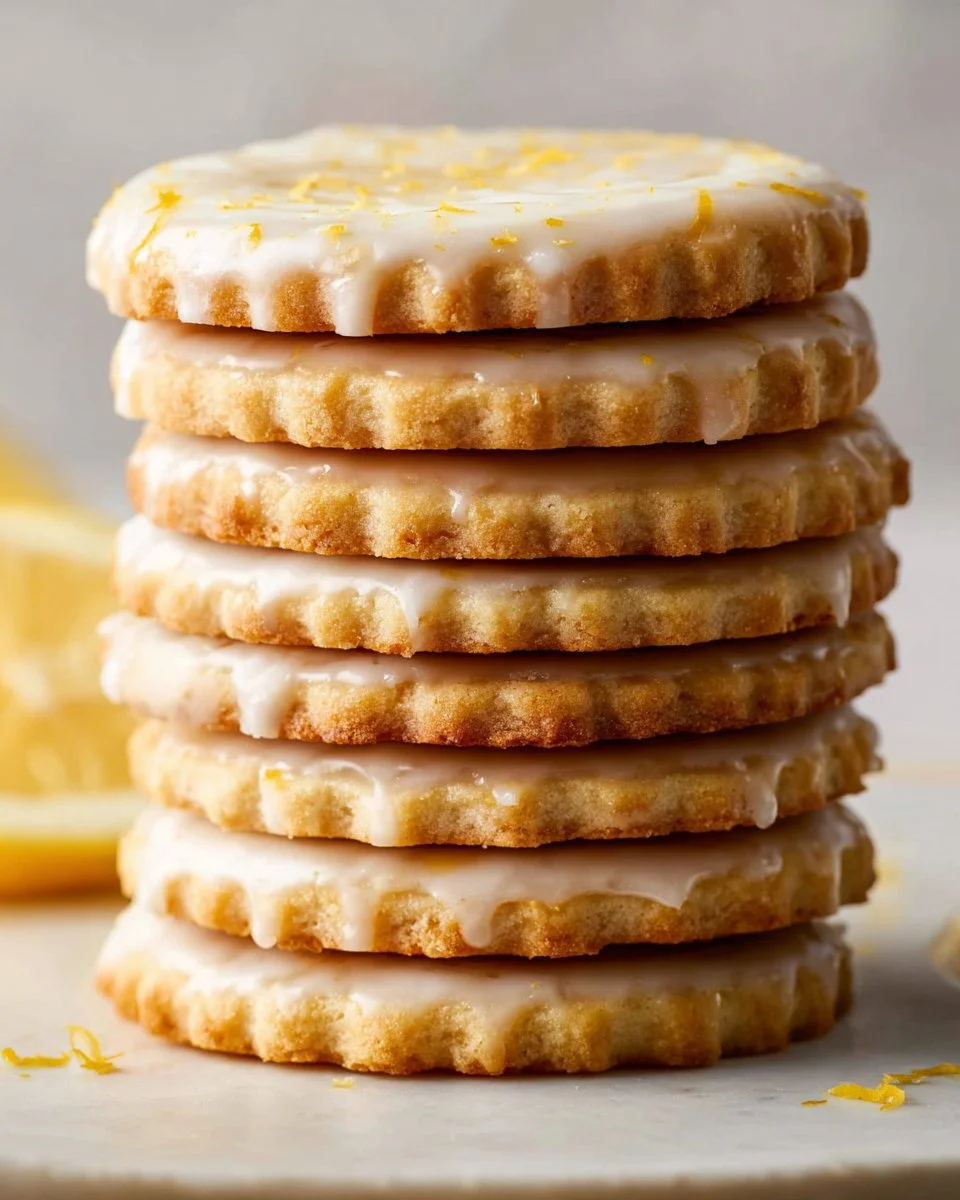 Freshly baked lemon cookies with a zesty glaze