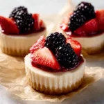 Delicious assortment of mini cheesecakes on a platter