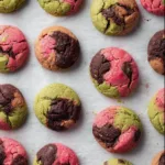 Plate of freshly baked Spumoni Cookies with vibrant colors and flavors