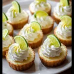 Delicious Tequila Lime Mini Cheesecakes served on a platter.