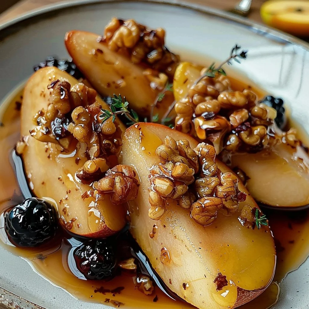 Baked Pears with Honey & Walnuts