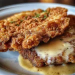 Crispy buttermilk chicken fried steak served with gravy and sides
