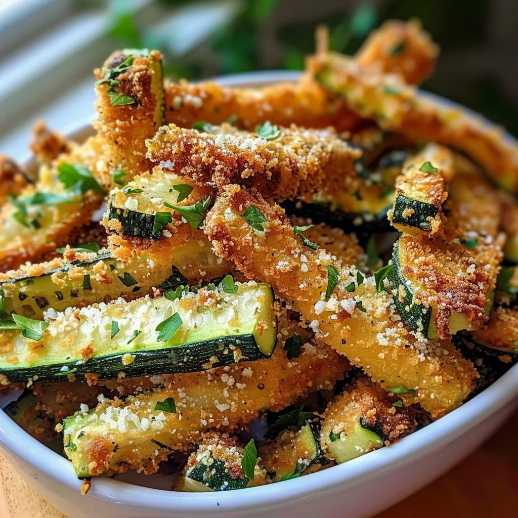 Crispy Parmesan Garlic Zucchini Fries
