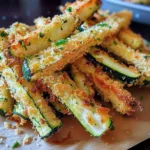 Crispy Parmesan garlic zucchini fries served in a bowl.