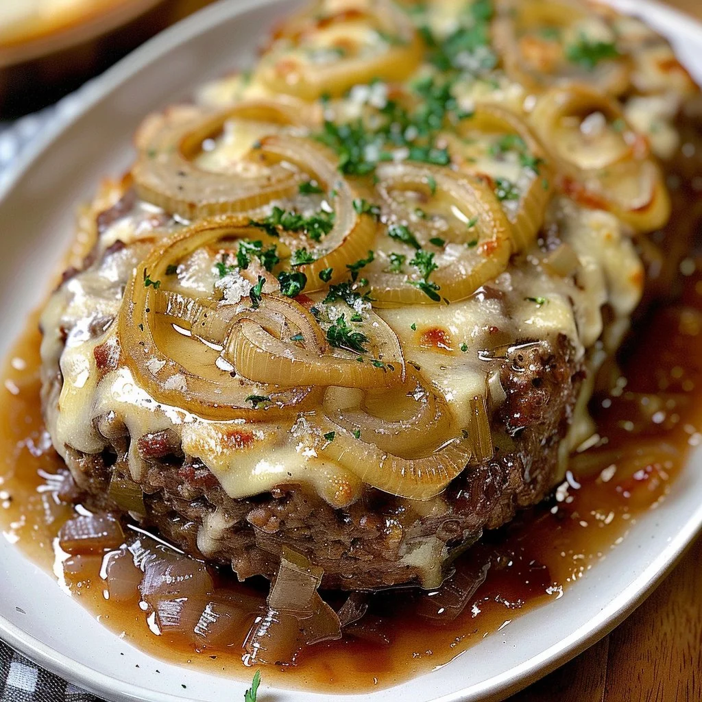 Crockpot French Onion Beefloaf