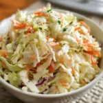 Bowl of KFC coleslaw with fresh ingredients garnished on top