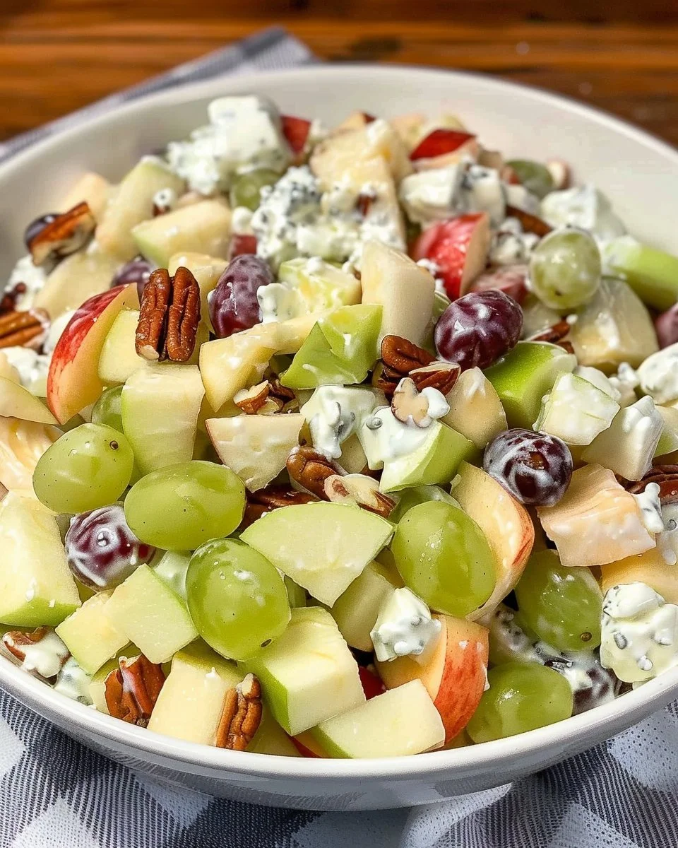 Fruit salad topped with sour cream dressing, showcasing colorful mixed fruits.