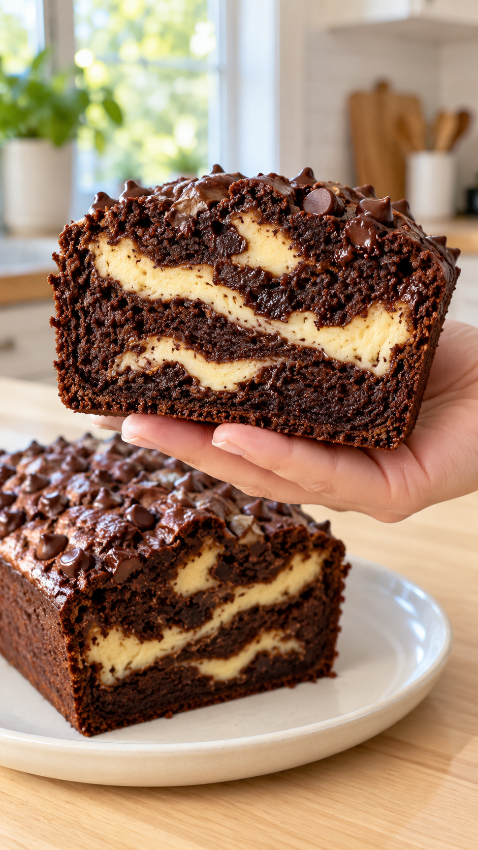 Gluten-Free Chocolate Zucchini Bread with Cheesecake Swirl