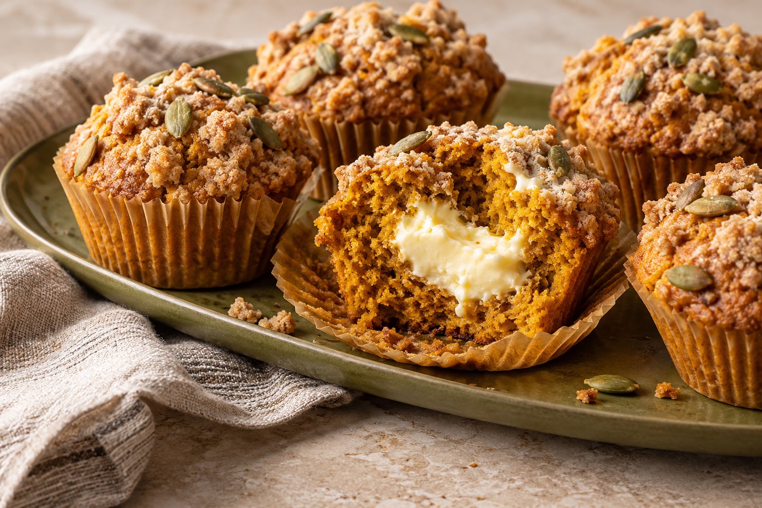 Gluten-Free Pumpkin Cream Cheese Muffins