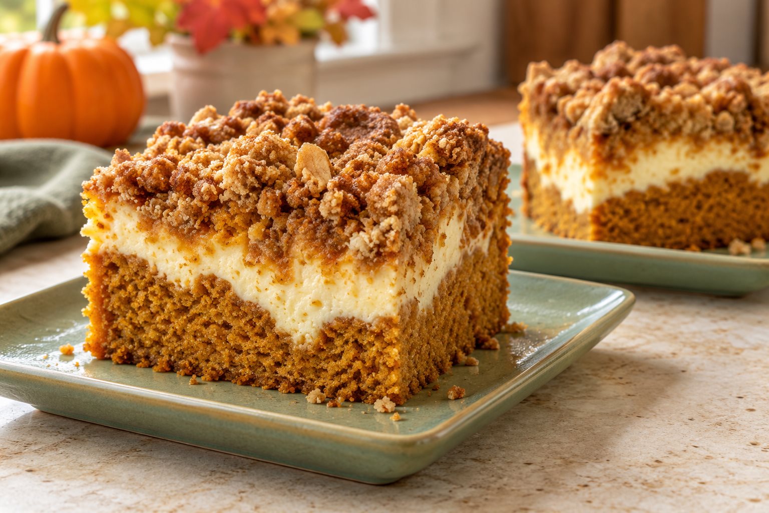 Gluten-Free Pumpkin Coffee Cake with Cream Cheese Swirl